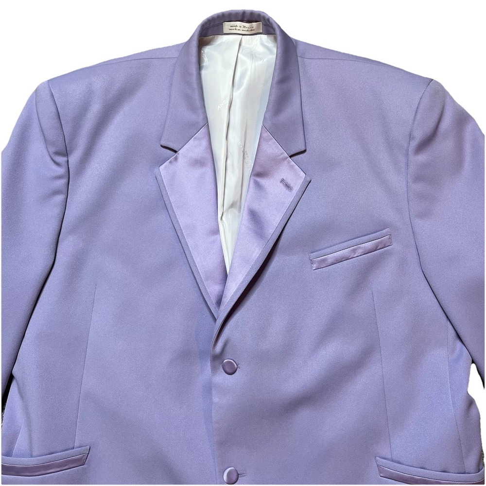 Andrew Fezza Men's Lavender Tuxedo Jacket Blazer Formal Wedding Prom Washable 50